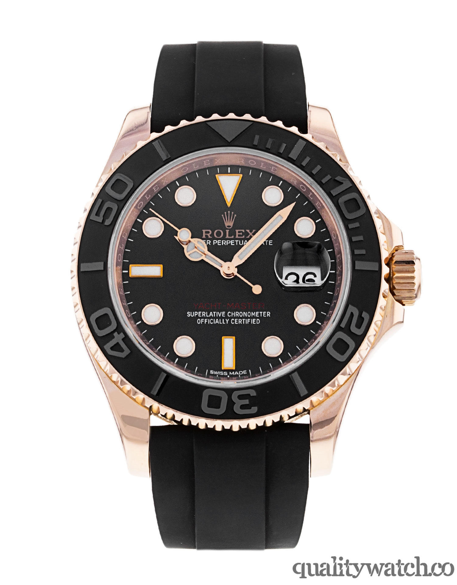 Rolex Yacht-master 116655 Mens - Aaa Rose Gold Case - qualitywatch.co